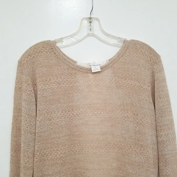 Clu + Willoughby Oatmeal Faux Layered Boho Blouse Size S - Picture 3 of 9